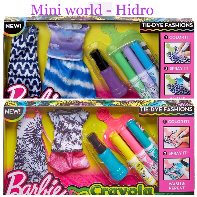 Set tô màu váy búp bê Barbie chính hãng