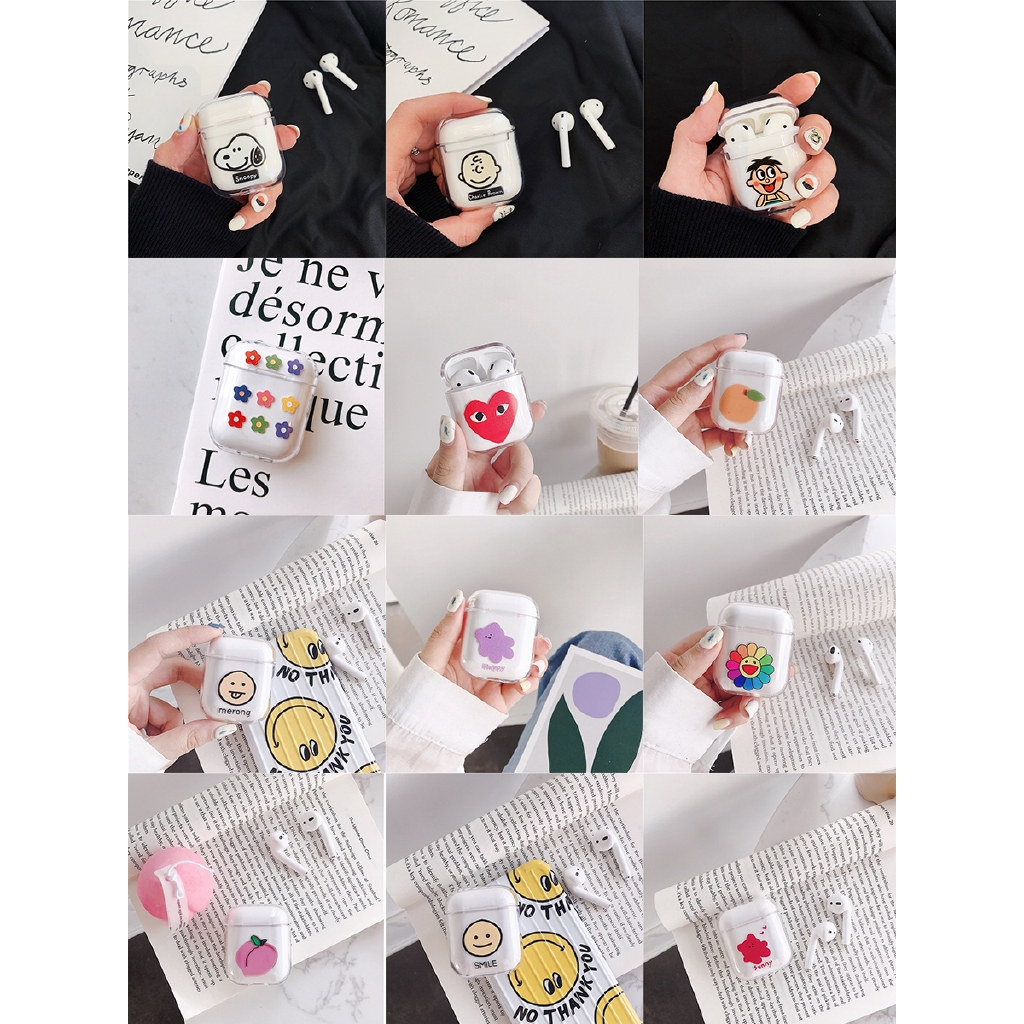 Vỏ Bảo Vệ Hộp Đựng Tai Nghe Airpods Trong Suốt In Hình Mặt Cười Dễ Thương | BigBuy360 - bigbuy360.vn