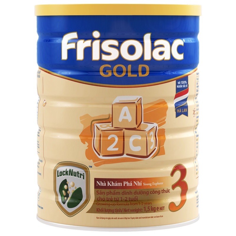 Sữa bột Frisolac gold số 3 1,5kg - cam kết chính hãng