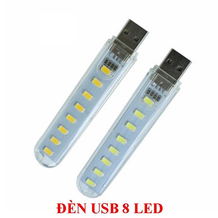 ĐÈN USB 8 LED SIÊU SÁNG ÁNH SÁNG TRẮNG