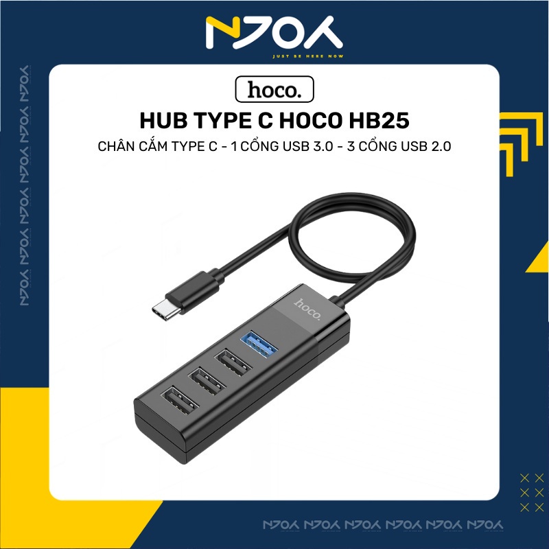Bộ Hub Chuyển Đổi Type C Hoco Hb25 Chia 4 Cổng Usb Hỗ Trợ Otg Cao Cấp Cho Máy Tính Bảng Laptop Pc Njoyshop