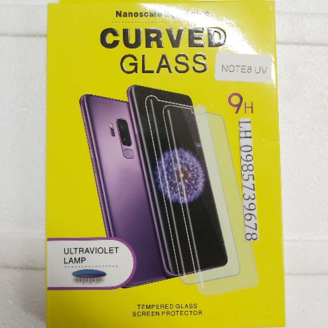 Kính cường lực full keo nước UV Samsung note 8