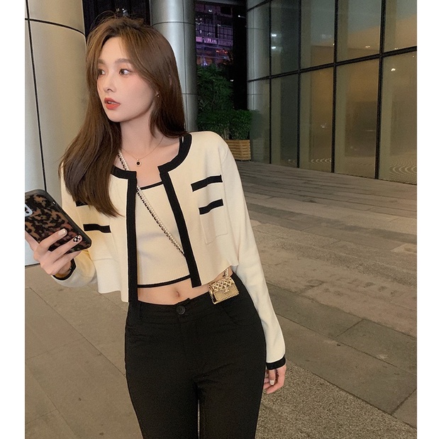 LALISAS Áo cardigan Dệt Kim Phong Cách Thời Trang Hàn Quốc Dành Cho Nữ