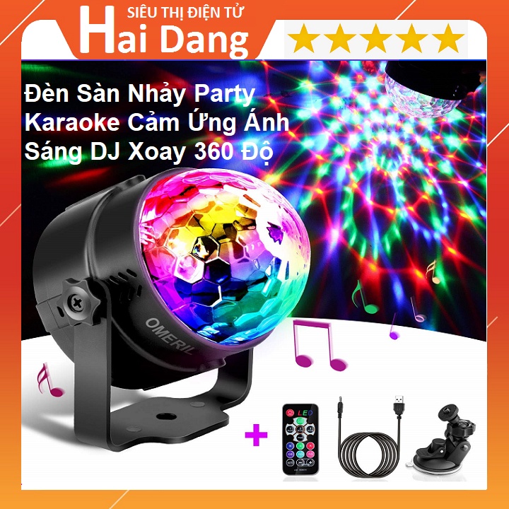 Đèn Led Dancing, Mini 3W Tạo Hiệu Ứng Ánh Sáng - Sàn Nhẩy - Party- Karaoke - Cảm Ứng Ánh Sáng DJ Xoay 360 Độ