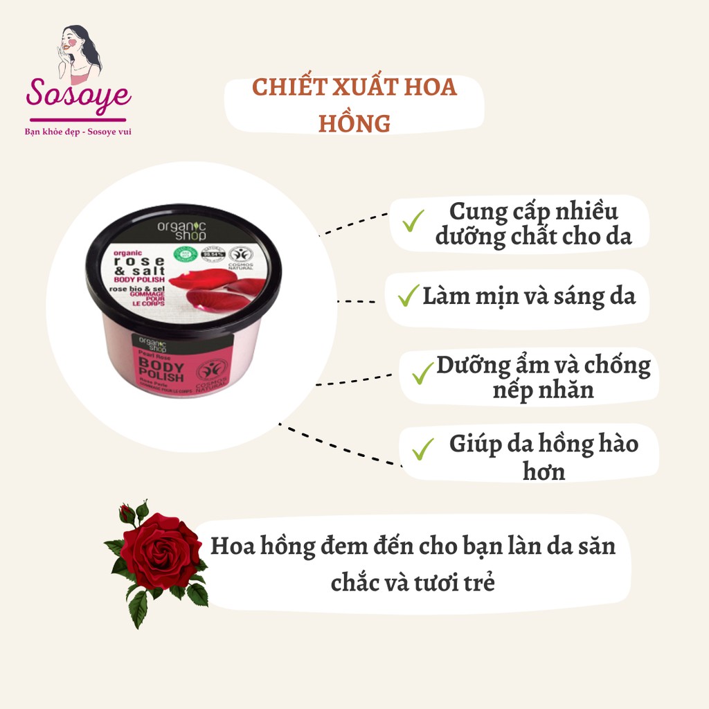 Tẩy Tế Bào Chết Toàn Thân Dưỡng Sáng Mịn Da Organic Body Scrub Nga 250 ml