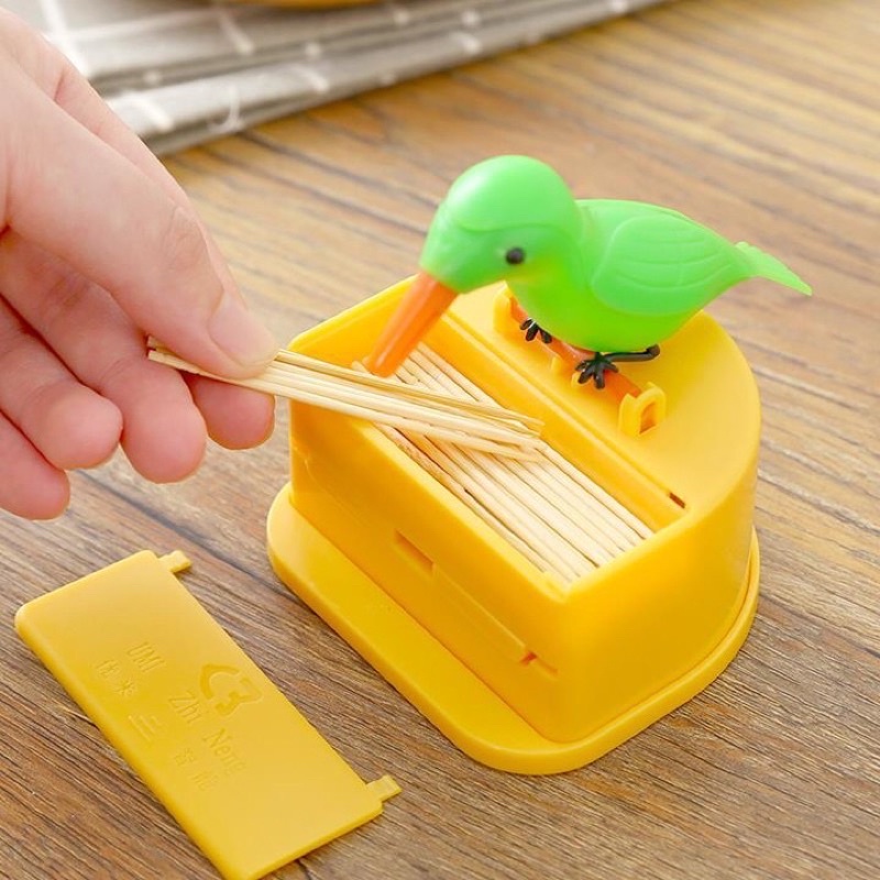 Chim mổ tăm tự động, chim gõ kiến mổ tăm,hũ tăm chim gõ kiến