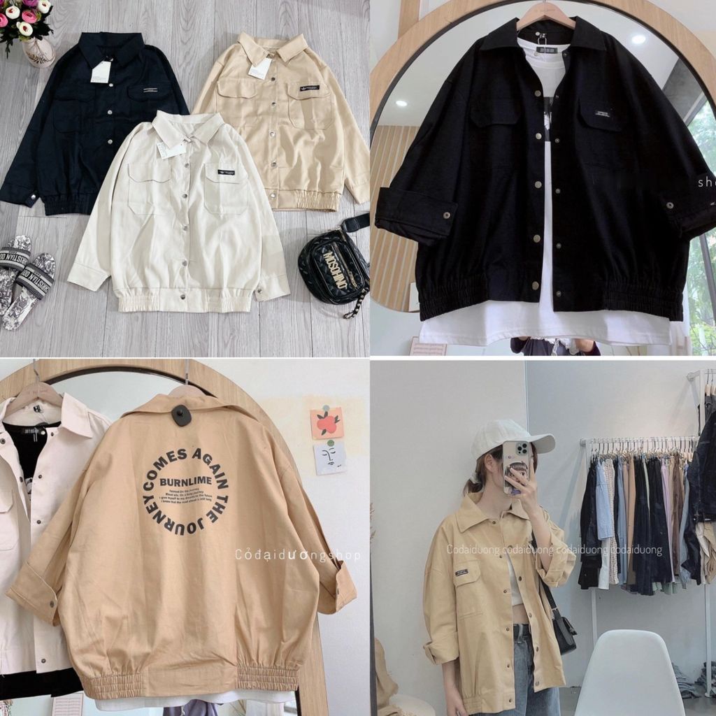 Áo Khoác Blaze Kaki Nữ Túi Hộp Dài Tay Cúc Bấm Dáng Rộng 3 Màu G032 | BigBuy360 - bigbuy360.vn