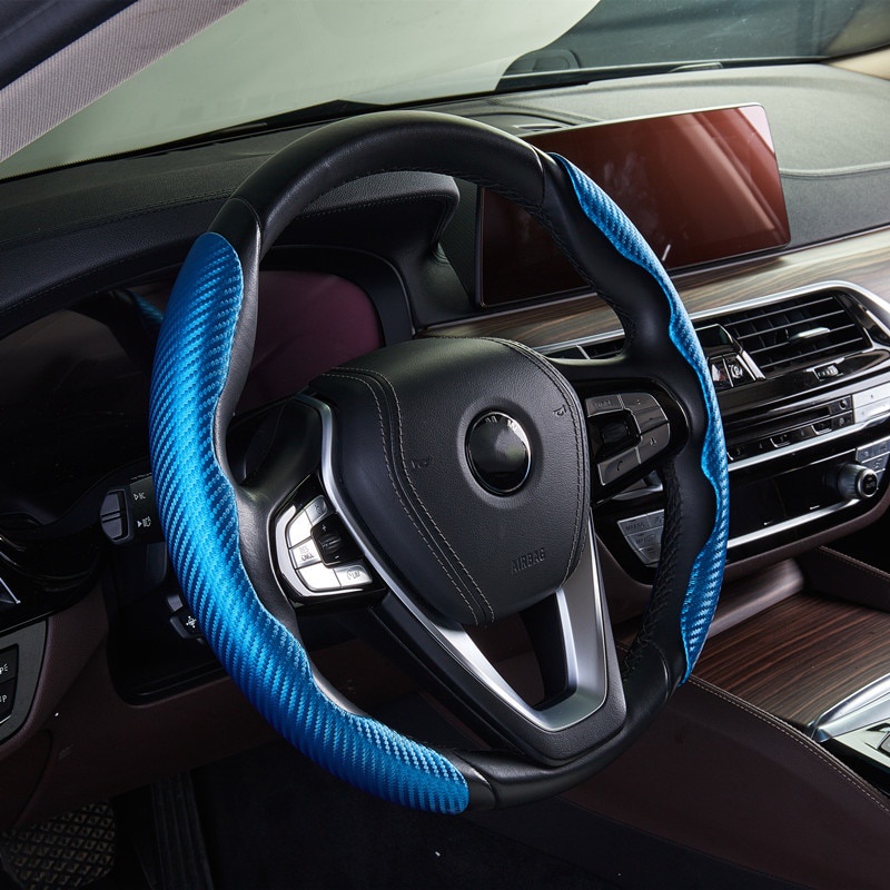 Vỏ bọc họa tiết sợi carbon siêu mỏng chống trượt trang trí vô lăng xe hơi