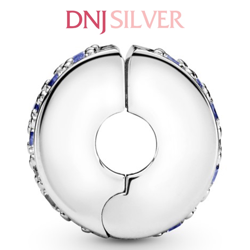 Charm bạc 925 cao cấp, hàng chuẩn bạc - Charm Clip Blue Pavé thích hợp để mix vòng tay charm - DN205