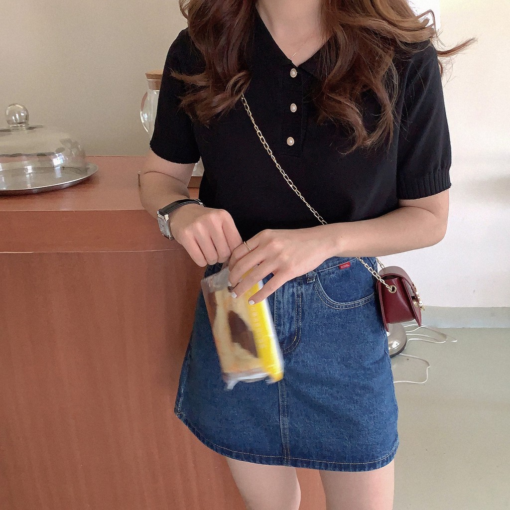 Xiaozhainv Áo Thun Polo Ngắn Tay Kiểu Dáng Hàn Quốc | BigBuy360 - bigbuy360.vn