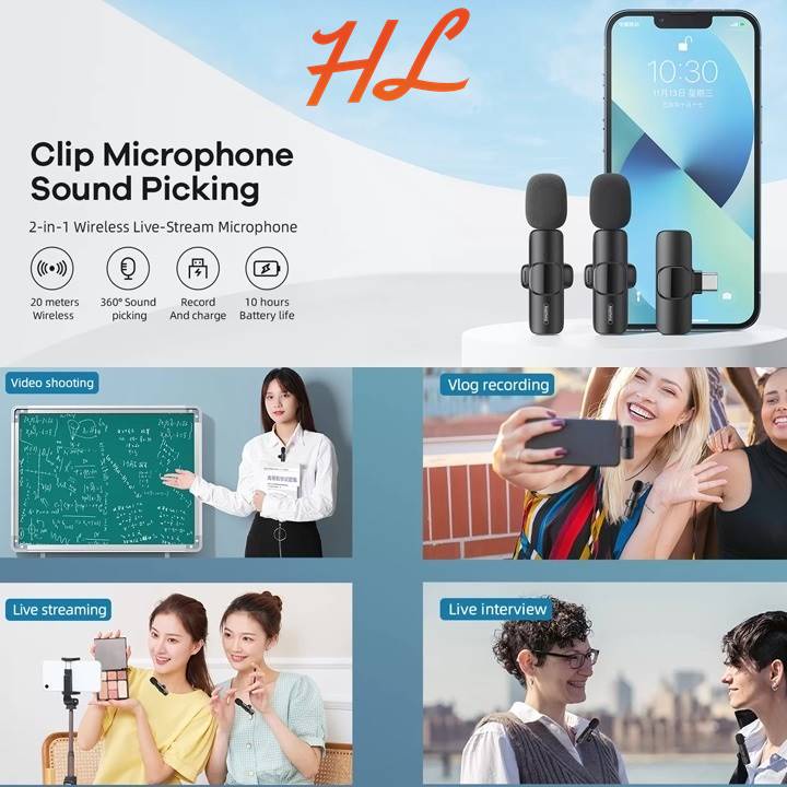 Micro Livestream Không Dây Remax K03 (Cho Thiết Bị Dùng Cổng Type C / Lighting) - BH 12 Tháng - Hưng Long PC