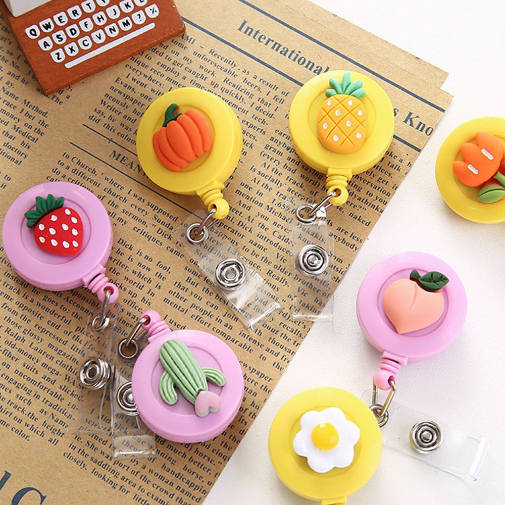 Dây Móc Chìa Khóa Có Kẹp Gắn Huy Hiệu ID Trái Cây Bền Bỉ Dễ Thương Dành Cho Bác Sĩ/Y Tá