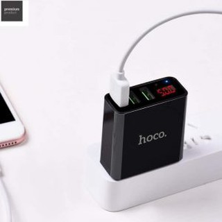 Cốc sạc nhanh hoco c15 3 cổng usb có đèn led