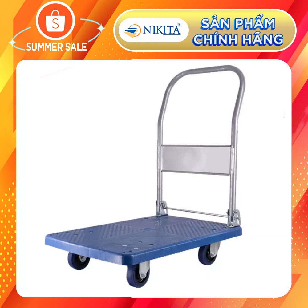 Xe đẩy hàng 150-300 Kg - Nikita - Sàn Nhựa, Chịu Tải Cao, Chống Ăn Mòn Rỉ Sét