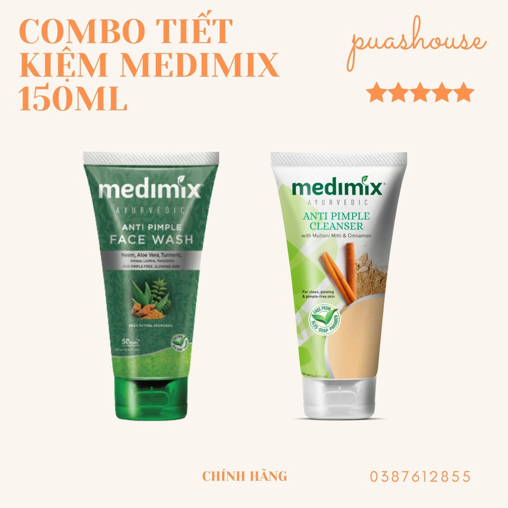 [ Ấn Độ ] Combo tiết kiệm Sữa rửa mặt + Mặt nạ đất sét Medimix