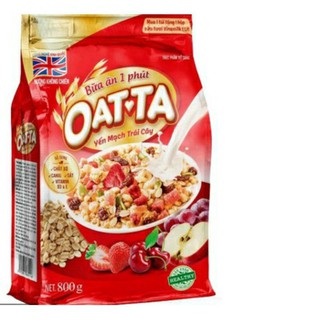 Oatta - yến mạch vị trái cây - 600g( tặng bât thủy tinh)