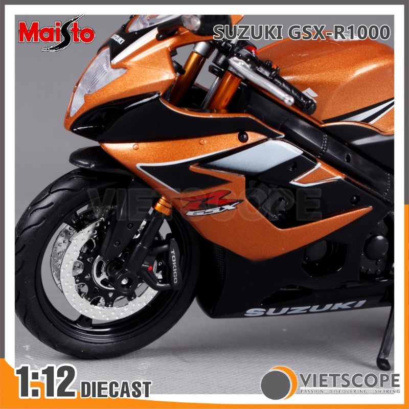 Mô hình xe mô tô SUZUKI GSX-R1000 tỉ lệ 1:12 hãng Maisto - Mô hình xe trưng bày TM31106