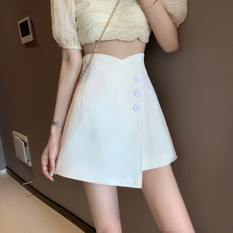 Quần short nữ lưng cao ống rộng giả váy đẹp công sở ulzzang LOKISO QS08