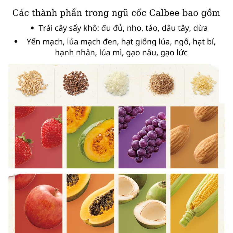 Ngũ Cốc Calbee Nhật Bản, Ngũ Cốc Calbee Đỏ 750g Trái Cây Sấy Khô Ăn Sáng Ăn Kiêng Cho Bà Bầu Trẻ Em