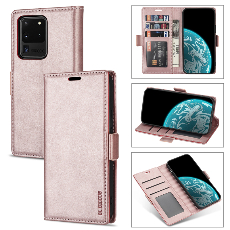 Samsung A7 A6 2018 A5 J7 J6 J4 Plus Leather Case For Flip Soft Skin Side Buckle Wallet S10 Lite/A91 Cover Casing