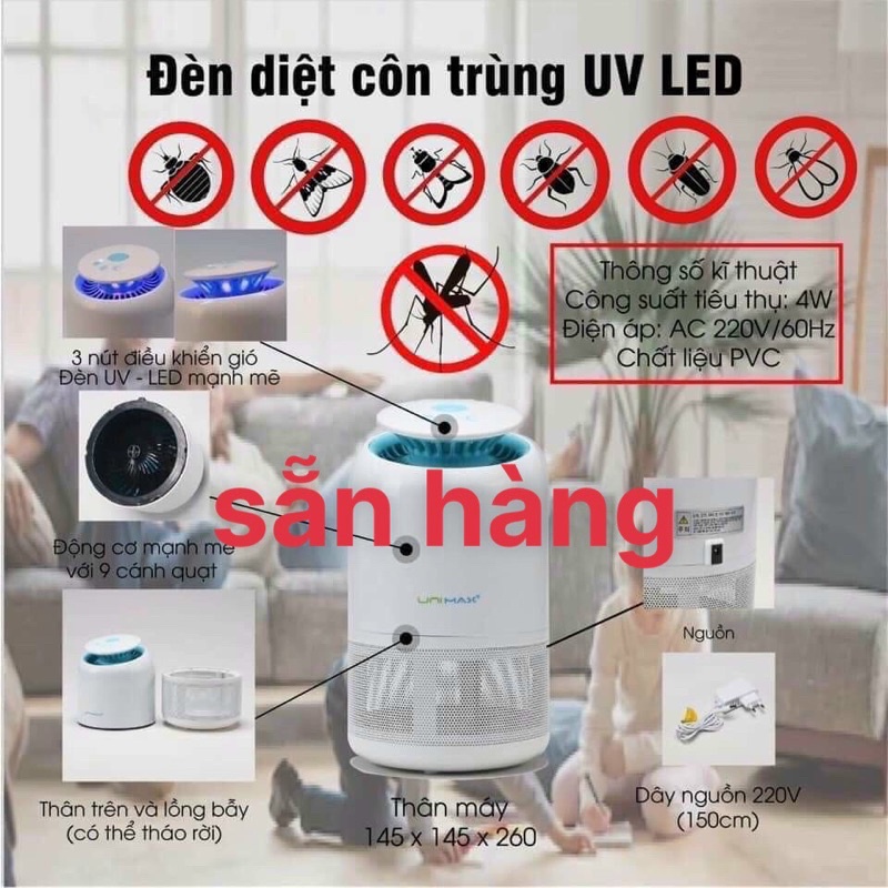 ĐÈN BẮT MUỖI THÔNG MINH BẰNG TIA UV LED BUGS KILLER