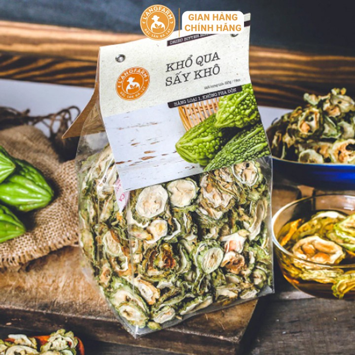 Khổ qua sấy khô L'angfarm 225g Được chế biến từ nguyên liệu tự nhiên.