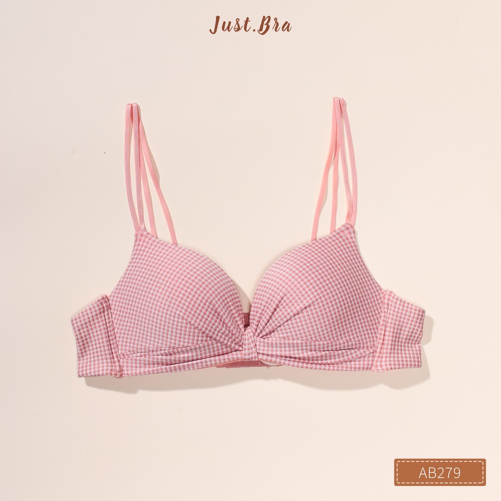 Áo ngực Just bra mặt cotton kẻ vintage cùng quai mảnh AB279 | BigBuy360 - bigbuy360.vn