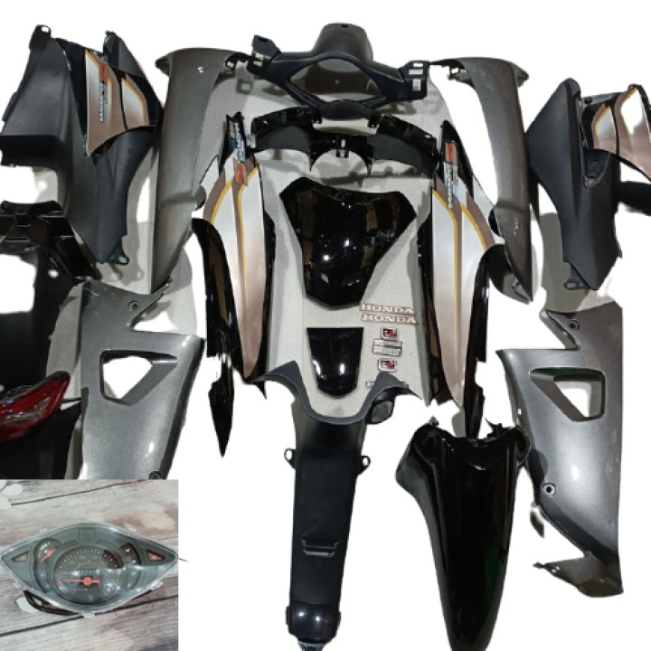 Dàn áo Wave RS - Anpha - S100 đời 2006 đến 2016  Màu Đen Ghi  Đồng hồ cơ xe Wave RS - SPB-DGRS-