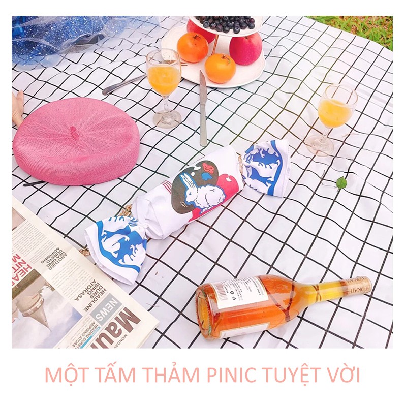 Phông nền PVC CHỤP ẢNH, khăn trải bàn kẻ caro chống thấm nước, thảm picnic nhiều size