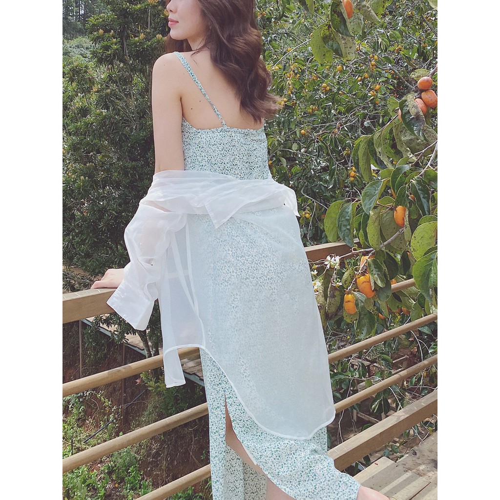 Đầm dây hoa xanh Camille Dress Gem Clothing SP060276