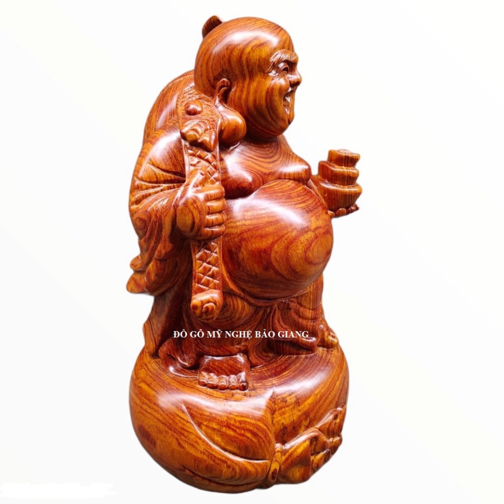 Tượng phật di lặc tài lộc gỗ hương cao 40 cm