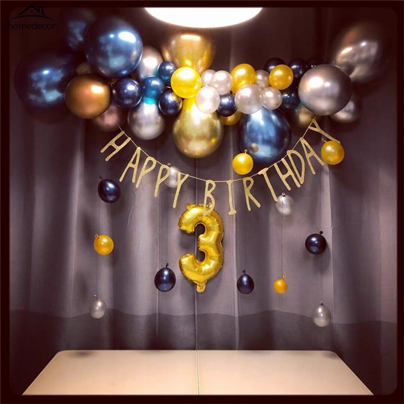 Bong Bóng Lá Nhôm 16 Inch Hình Chữ Số Trang Trí Tiệc Sinh Nhật