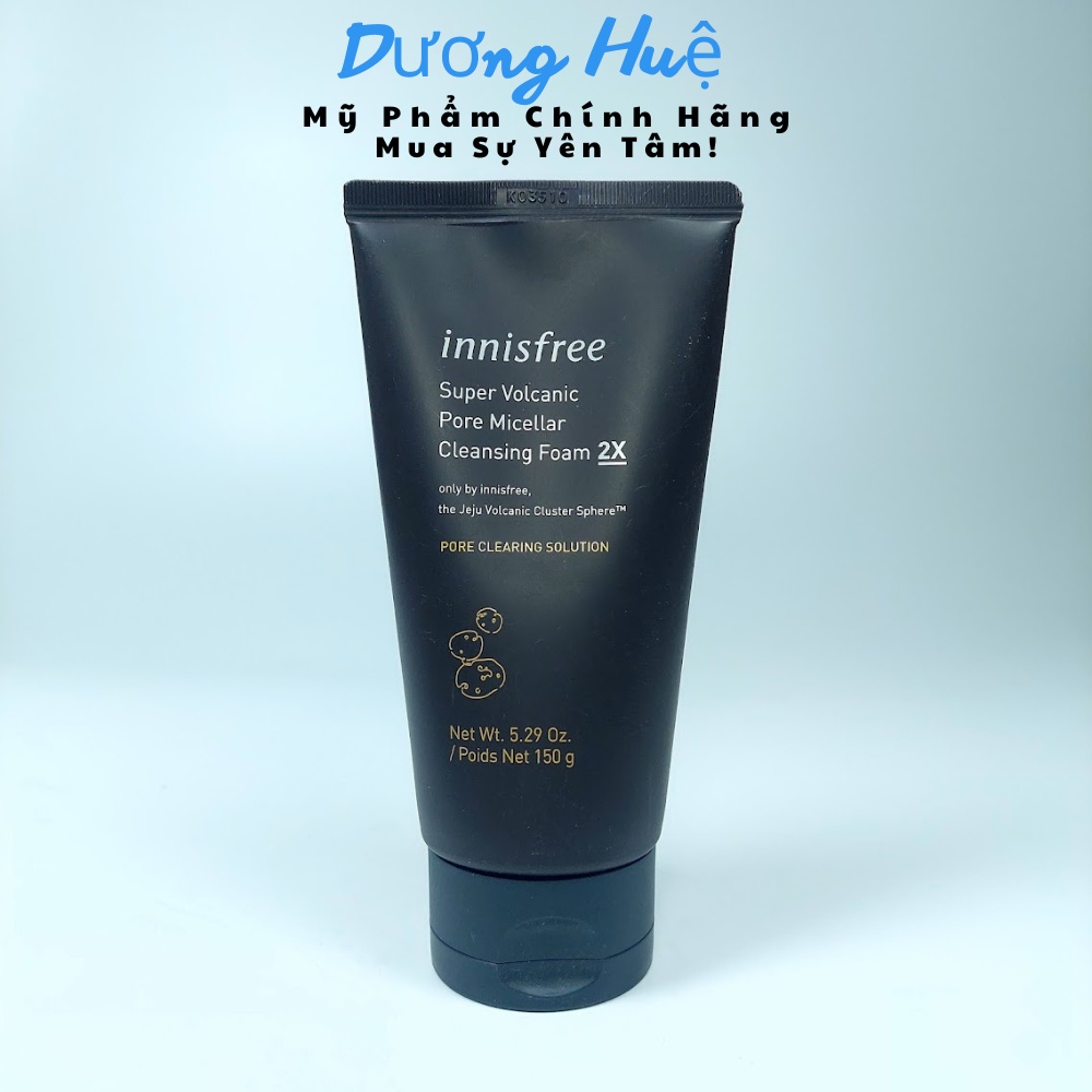 Sữa Rửa Mặt Innisfree Tro Núi Lửa Super Volcanic Pore Micellar Cleansing Foam 2X 150g Hàn Quốc
