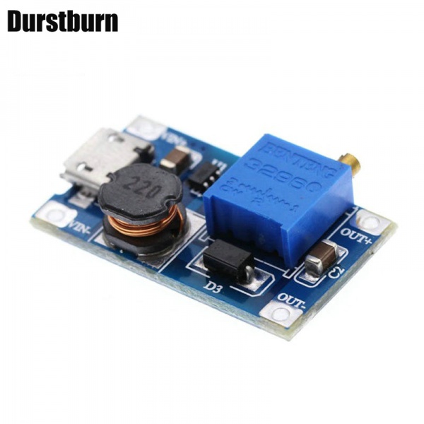 Mô Đun Tăng Áp MT3608 DC-DC 2A Cổng MICRO USB 2V-24V Sang 5V 9V 12V 28V