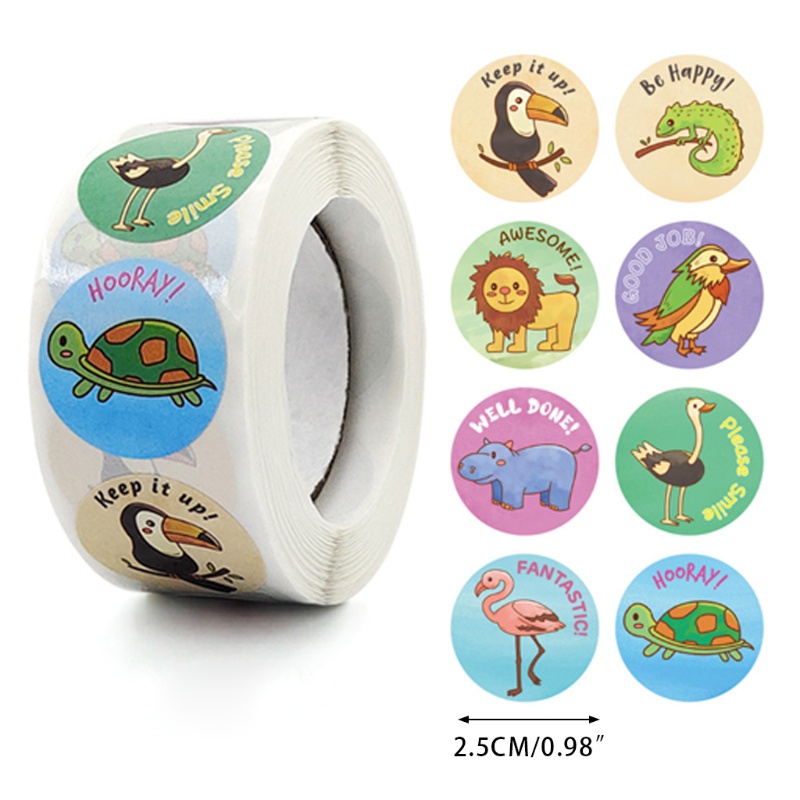 500 Nhãn dán in hình động vật dùng làm quà tặng cho bé