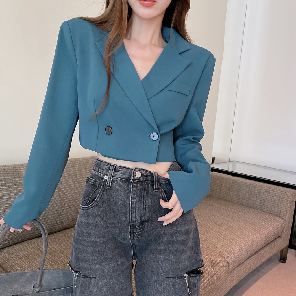 COZOK Áo Khoác Vest Dáng Rộng Cao Cấp Có Đệm Vai Thời Trang Mùa Thu Mới 2021 Cho Nữ