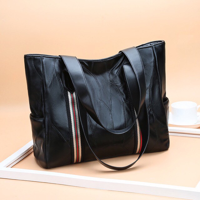Túi xách tay đeo vai nữ công sở T19 size lớn 36x28x12cm (Đen) | BigBuy360 - bigbuy360.vn