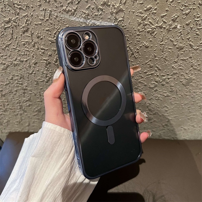 Ốp Điện Thoại Mềm Trong Suốt Chống Sốc Từ Tính Cho iPhone 14 13 12 11 Pro Max XS XR X 8 + 7 Plus