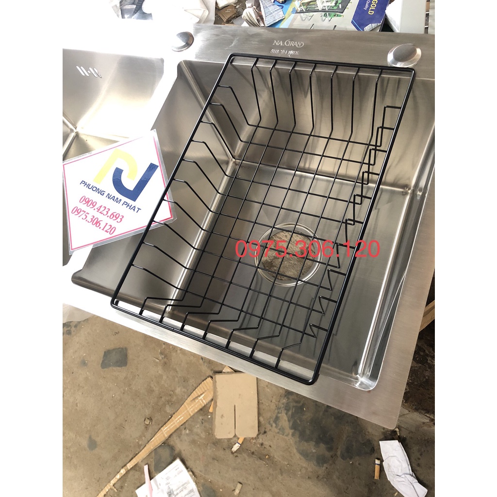 Rổ đựng bát đĩa hoa quả thực phẩm, rổ rộng to chắc chắn gác lên bồn rửa chén, rổ lưới chất liệu hợp kim của kẽm