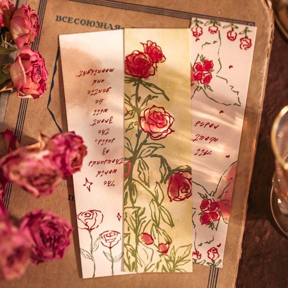 Set 30 Thẻ Giấy Đánh Dấu Trang Sách Hình Hoa Hồng Vũ Trụ Độc Đáo