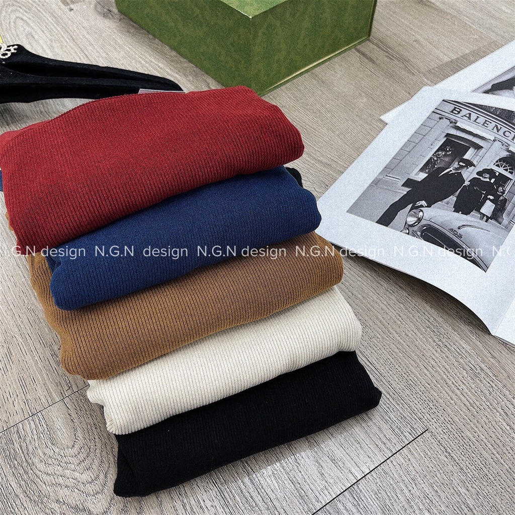 Áo len body dài tay cổ vuông - tăm nhung dày mịn hàng chuẩn đẹp | BigBuy360 - bigbuy360.vn