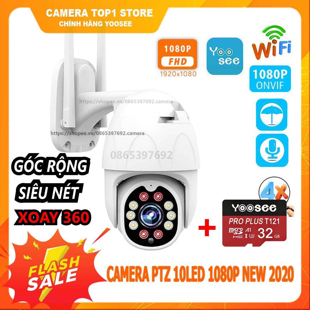 CAMERA NGOÀI TRỜI PTZ 10LED 1080P XOAY 360 MẪU MỚI | BigBuy360 - bigbuy360.vn