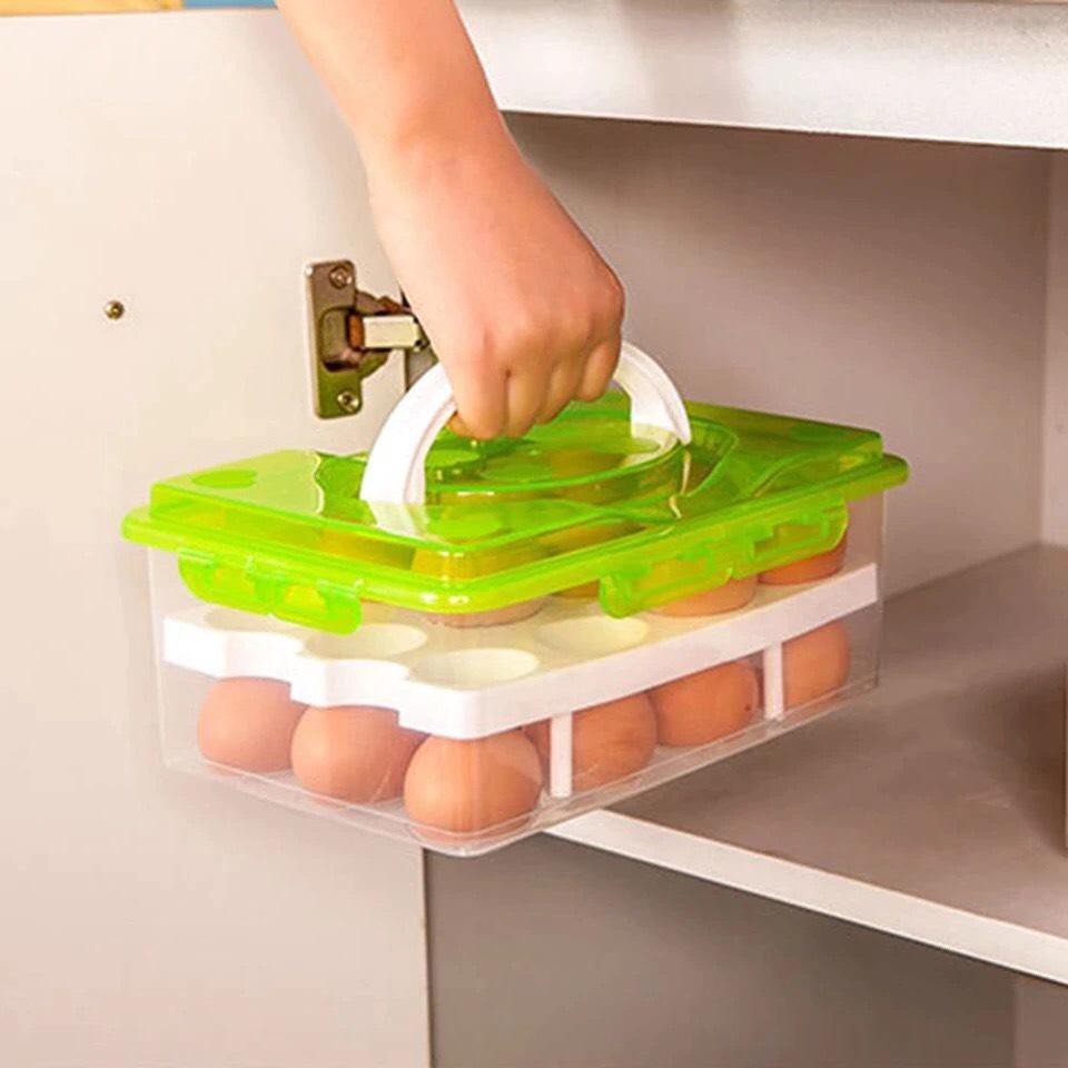 Bộ 1 Khay đựng trứng 40 quả trong tủ lạnh có nắp shopxuka247