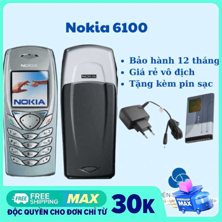 Điện thoại nokia 6100 máy chính hãng nghe gọi tốt kèm pin sạc-Bảo hành 12 tháng