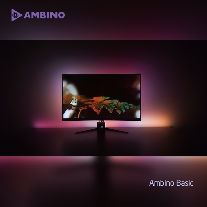 Bộ LED dán màn hình Ambino Basic - Đèn LED Ambilight nháy theo nhạc, hàng triệu màu và hiệu ứng siêu mượt