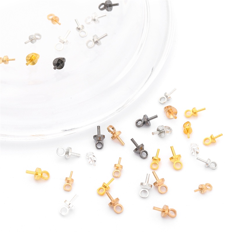 50 Phụ kiện hạt mắt cừu tròn Beadia bằng đồng làm trang sức diy