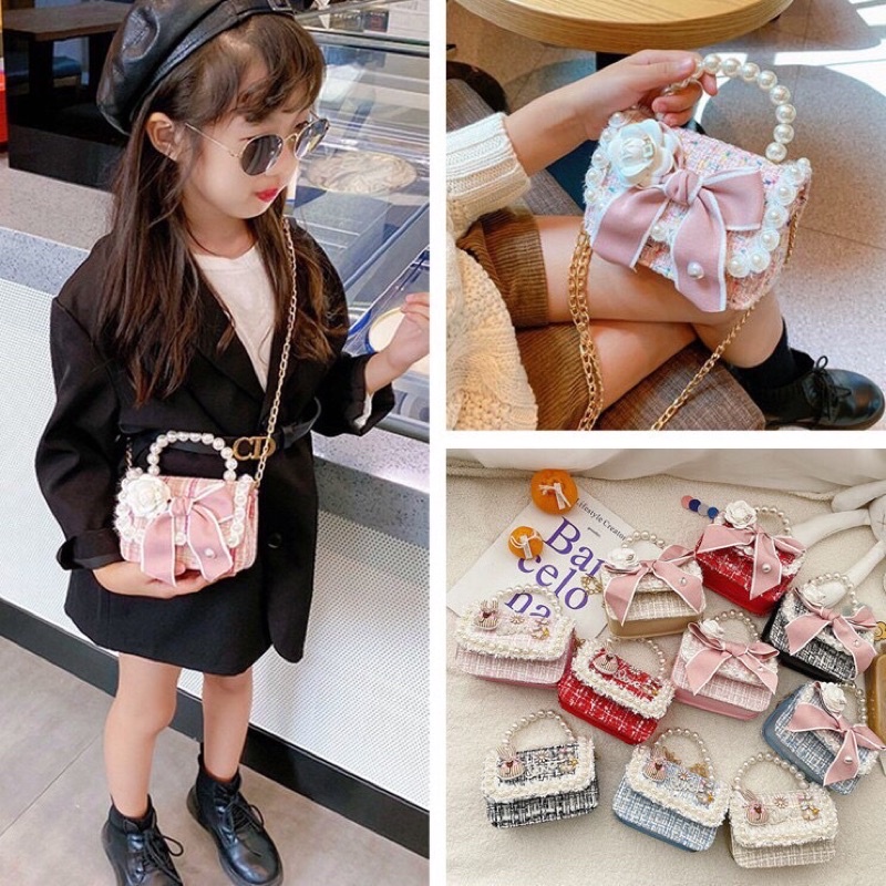 Túi đeo chéo vải dạ xinh xắn cute đáng yêu nhiều kiểu dáng cho bé gái diện TẾT, đi chơi, nhận lì xì