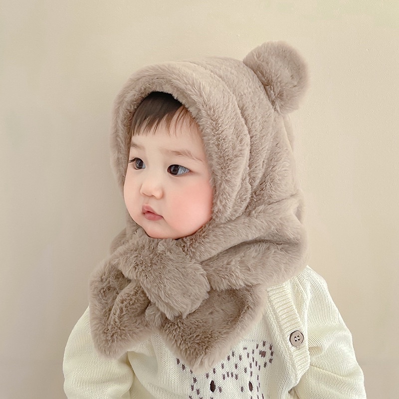 Mũ kèm khăn cho bé giữ ấm mùa đông hàng quảng châu