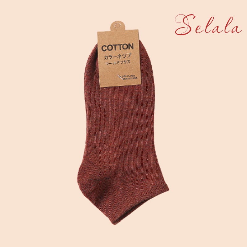 COMBO 5 ĐÔI Tất Selala Cổ Ngắn Cotton Co Giãn Nhiều Màu TC03