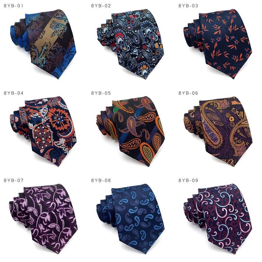 Cà Vạt 8CM Họa Tiết Hoa Phong Cách Cổ Điển Thời Trang Công Sở Cho Nam